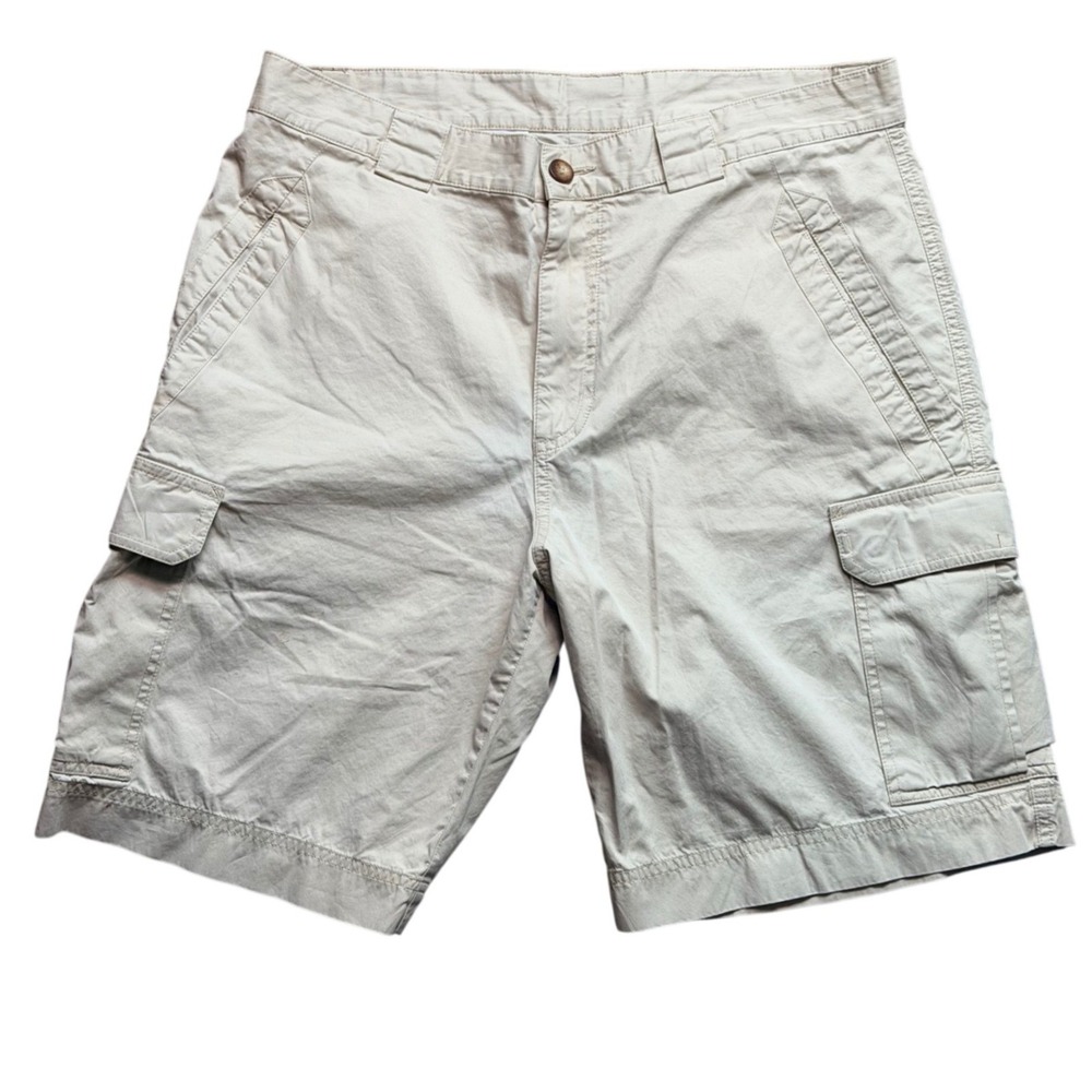 Lacoste Cargo Shorts Mens 42 Beige Cotton Utility EUC